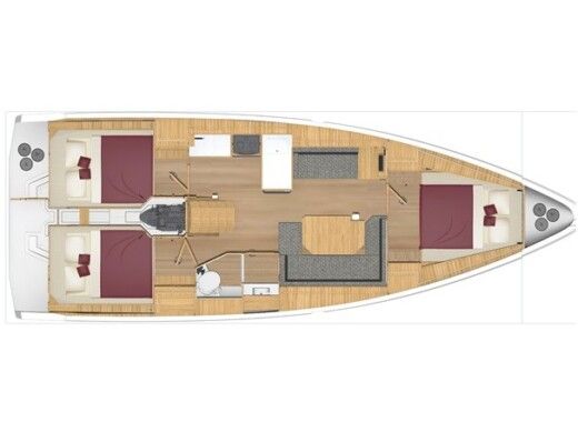 Sailboat  Bavaria C42 Plano del barco