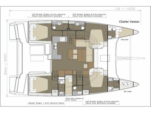 Catamaran Dufour Dufour 48 Plano del barco