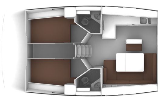 Sailboat Bavaria 46 Cruiser Plattegrond van de boot
