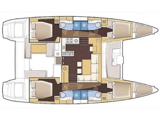 Catamaran  Lagoon 450 Fly--- Boat layout