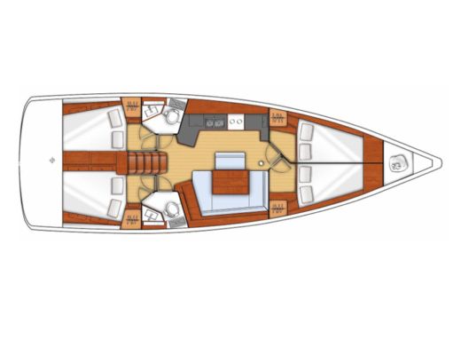 Sailboat BENETEAU Oceanis 45 V Planimetria della barca