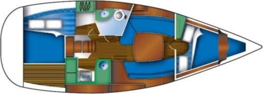 Sailboat Jeanneau Sun Odyssey 32 Plano del barco