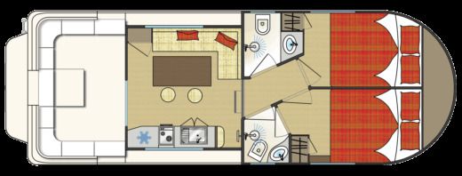 Houseboat New Con Fly TWINS Boot Grundriss