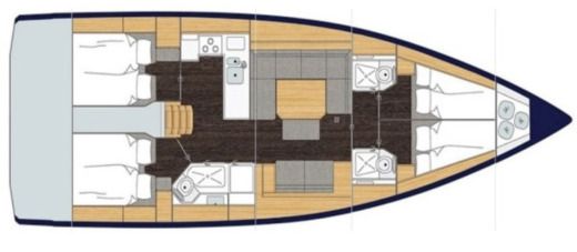 Sailboat Bavaria C45 Boot Grundriss
