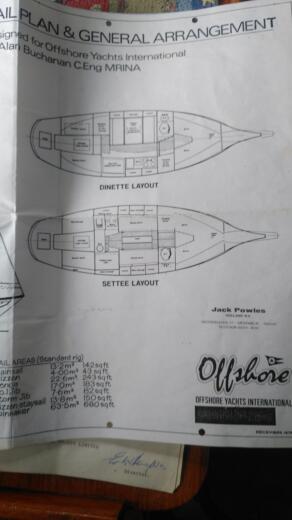 Sailboat Seamaster ltd Offshore Nantucket Clipper Plattegrond van de boot