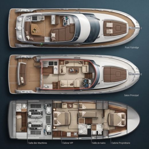 Motorboat Prestige Yachts Prestige 520 boat plan