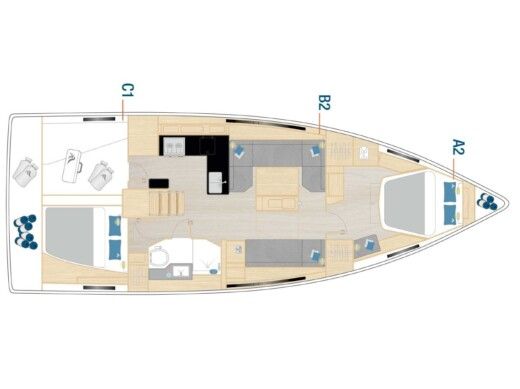Sailboat  Hanse 410 Plan du bateau
