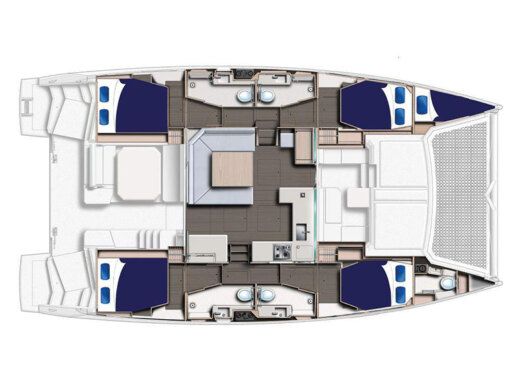 Catamaran  Moorings 4500L Boot Grundriss