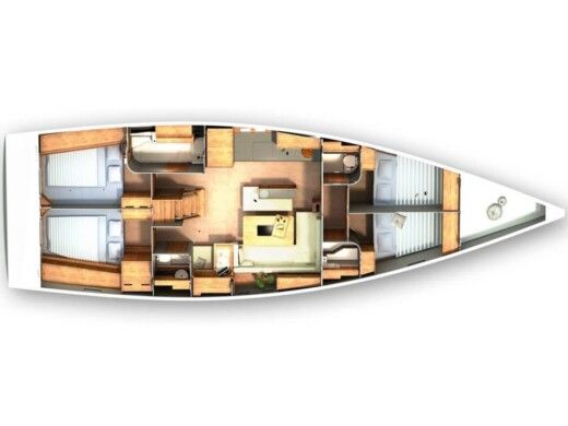 Sailboat  Hanse 505 Boot Grundriss