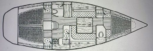 Sailboat Beneteau oceanis 390 Plan du bateau