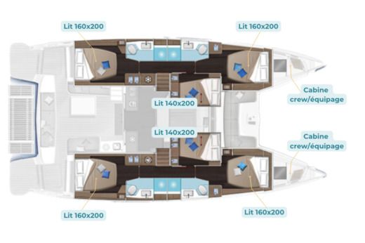 Catamaran Lagoon LAGOON 51 Plan du bateau