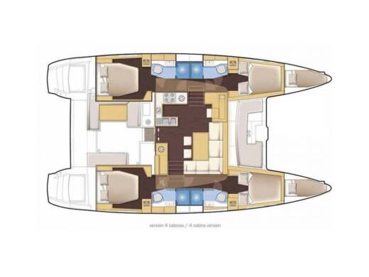 Catamaran  Lagoon 46  Boat layout