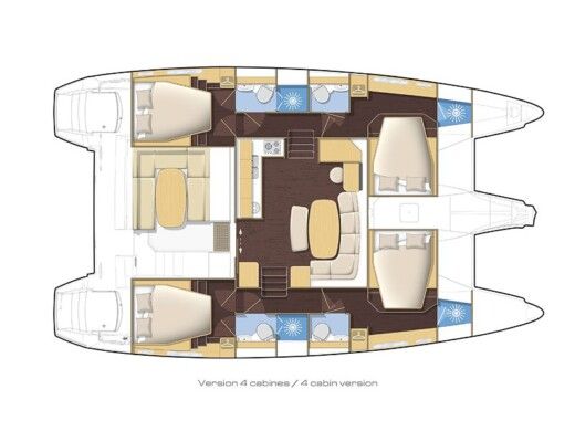 Catamaran LAGOON 421 Boot Grundriss