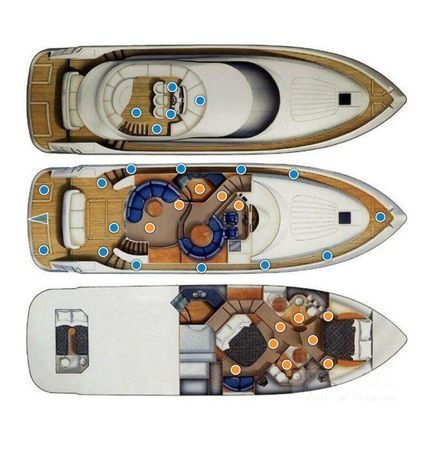 Motorboat Fairline Fairline 52 flybridge Plattegrond van de boot