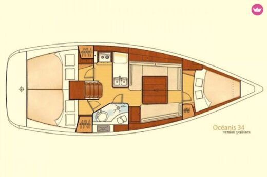 Sailboat Jeanneau Sun Odyssey 37 Boat layout