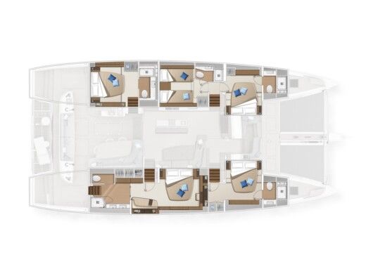 Catamaran  Lagoon Sixty 5 Owner's Version Boot Grundriss