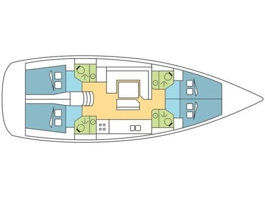 Sailboat  Sun Odyssey 479 Plattegrond van de boot