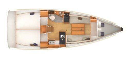 Sailboat Jeanneau Sun Odyssey 349 Plan du bateau
