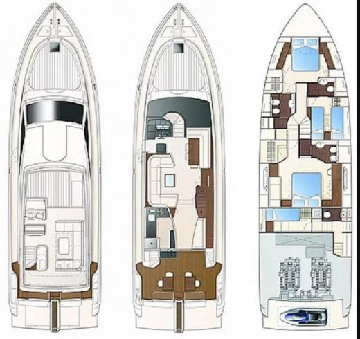 Motor Yacht Ferretti 630 boat plan
