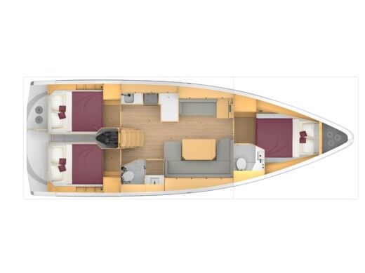 Sailboat  Bavaria C42 Boot Grundriss