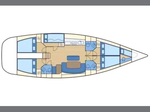 Sailboat  Cyclades 50.5 Plattegrond van de boot