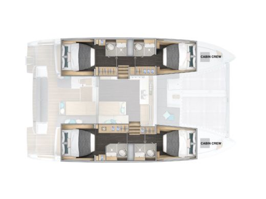 Catamaran  Lagoon 43 A/C & GEN & WM Plano del barco