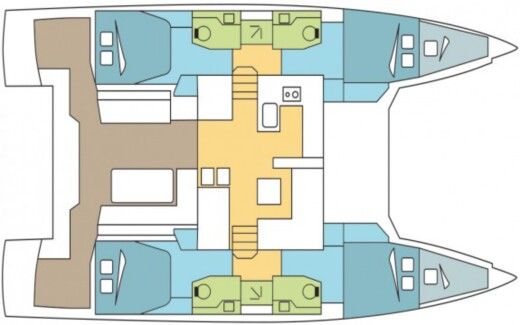 Catamaran Nautitech 46 Fly Boat layout