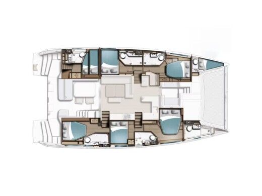 Catamaran  Moorings 5200 - 6 Plan du bateau