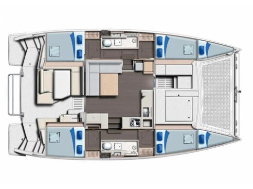 Catamaran  Sunsail 404 Plan du bateau
