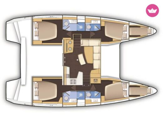 Catamaran Lagoon Lagoon 42 Boat layout