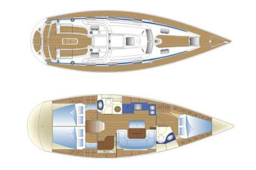 Sailboat Bavaria 42 Cruiser Plattegrond van de boot
