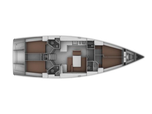 Sailboat BAVARIA 45 CRUISER Plattegrond van de boot