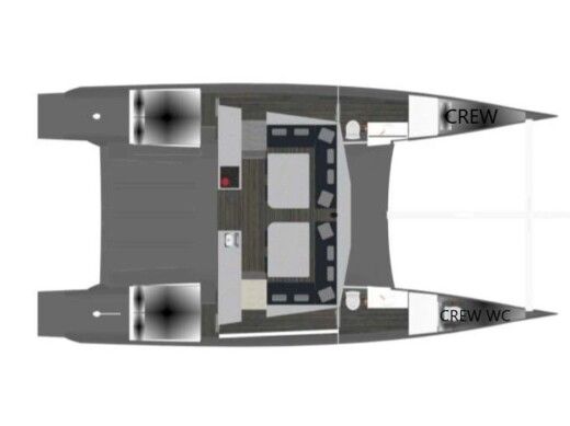 Sailboat  Luna 47 Power Boat layout
