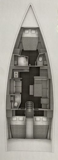 Sailboat Dufour 460 GL Boat layout