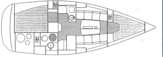 Sailboat Jeanneau Sun Fast 32 Boot Grundriss