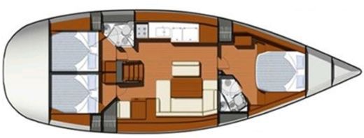 Sailboat Jeanneau Sun Odyssey 49i Performance Boot Grundriss