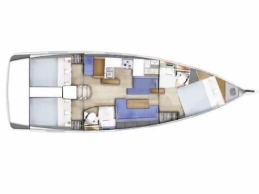 Sailboat Jeanneau Sun Odyssey 410 Plano del barco