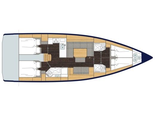 Sailboat BAVARIA C45 Boat layout