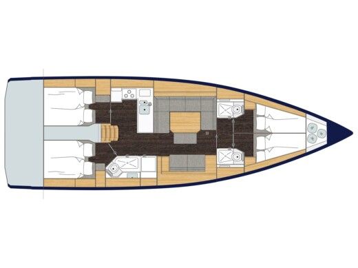 Sailboat BAVARIA C45 Boot Grundriss