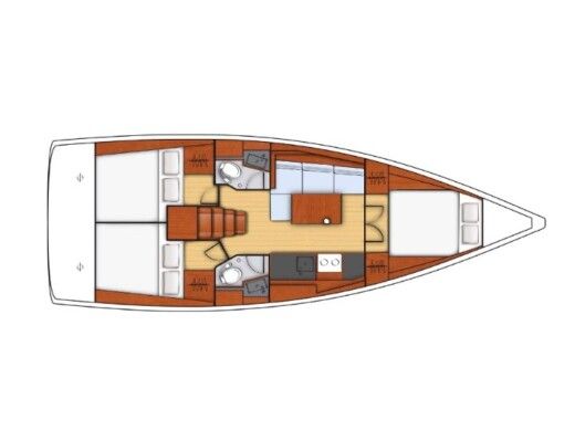 Sailboat BENETEAU OCEANIS 38.1 Boat layout