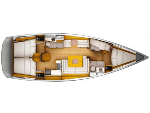 Sailboat JEANNEAU SUN ODYSSEY 449 Plattegrond van de boot