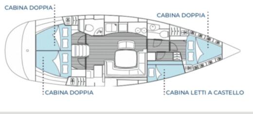 Sailboat Bavaria 44 Holiday Planimetria della barca
