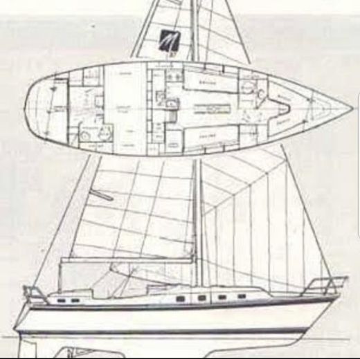 Sailboat Mariner boat Trinidad 37 (o’day 37) Boat layout