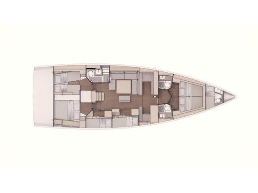 Sailboat Dufour 530 Grand Large Plattegrond van de boot