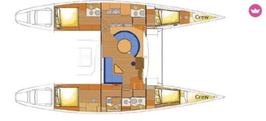 Catamaran Lagoon 570 Boat layout