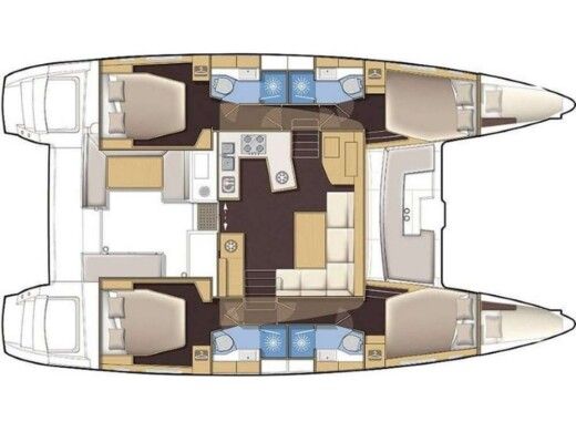 Catamaran Lagoon 450 Flybridge Boot Grundriss