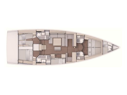 Sailboat  Dufour 530 Grand large Plattegrond van de boot
