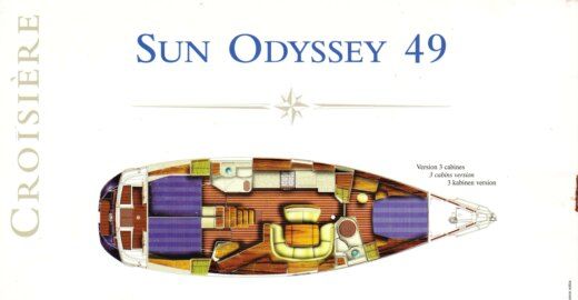 Sailboat Jeanneau Sun Odyssey 49 Plano del barco