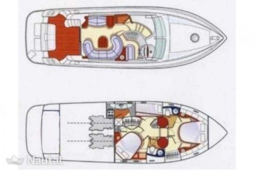 Motorboat Azimut AZ 46 fly boat plan