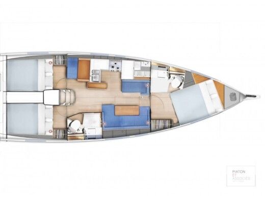 Sailboat Jeanneau Sun Odyssey 410 Boot Grundriss